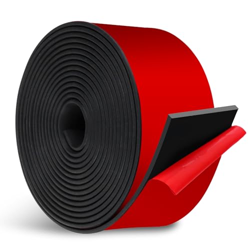 Rotolo Gomma Autoadesiva, Foglio in Neoprene Adesivo Antiscivolo, Tappeto Antivibrazioni per Pavimenti, Isolamento Acustico e Termico, Protezione Superfici per Casa, Ufficio e Fai da Te