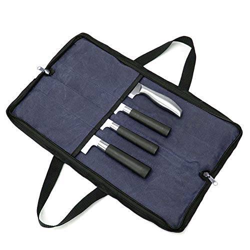 Chef’s Knife Roll Bag, Padded 4 Pockets Knife Storage Case, Professional Kitchen Tools