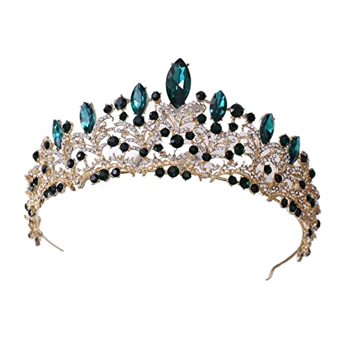 nihngvjm Cristal de Oro de Rosa Tiaras y Coronas de Diadema Diadema de Diadema Tiara Accesorios for el Cabello de Boda Nupcial Joyas (Metal Color : 25mm(7.1g))