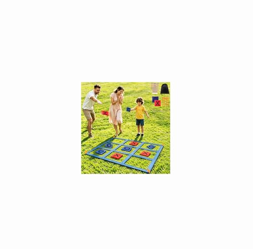 Kanosan Giant Tic Tac Toe Bean Bags Toss Games 4FT x 4FT Outdoor Yard Game with 10pcs Bean Bags for Kids Adults and Family Yard Lawn Large Carnival Outside Field Day Party Backyard Beach Fun Games