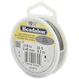Beadalon 19-Strand Bead Stringing Wire, 0.018-Inch, Bright, 30-Feet
