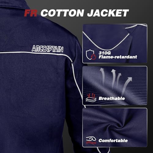 Image of ARCCAPTAIN Welding Jacket, 11oz Flame Resistant Cotton Welding Jackets