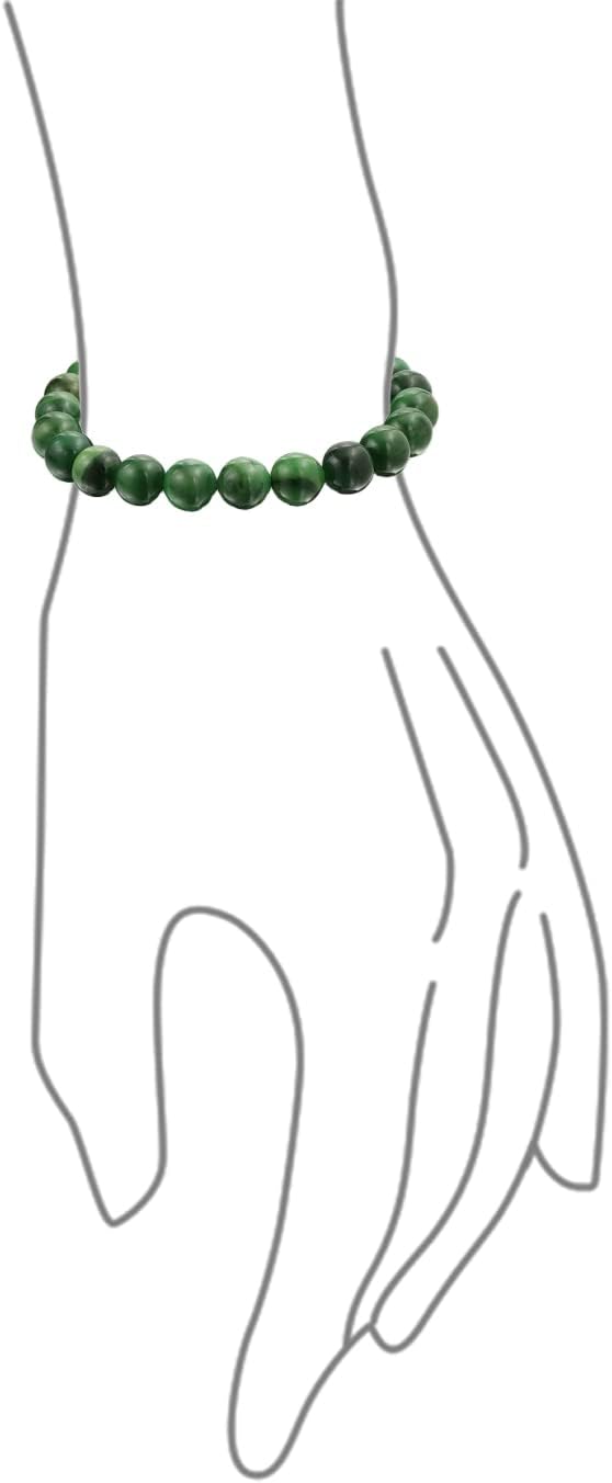 Bling Jewelry Natural Multi Color Semi Precious Gemstone Round Bead 8MM Strand Stackable Stretch Bracelet For Women Men Teen Unisex