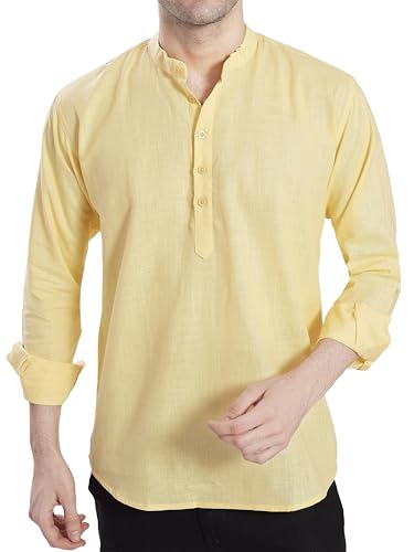 Image of DIVISIVE Men's Slim Fit Full Sleeves Cotton Short Kurta