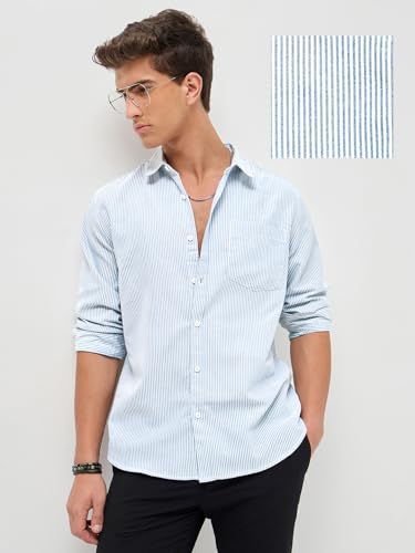 Image of Urbano Fashion Men's Cotton Full Sleeve Regular Fit Casual Striped Shirt