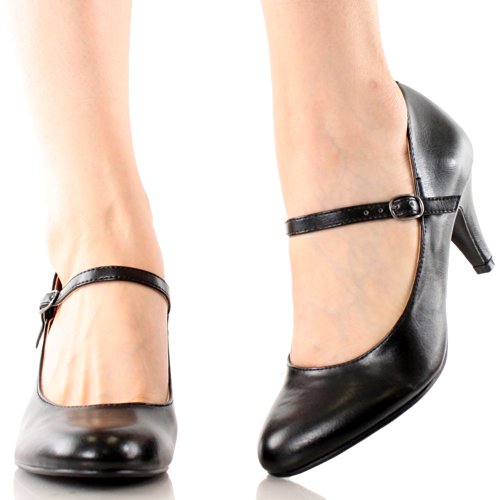 City Classified Womens Kaylee-H Pumps Shoes,Black Pu,9 #TOP4