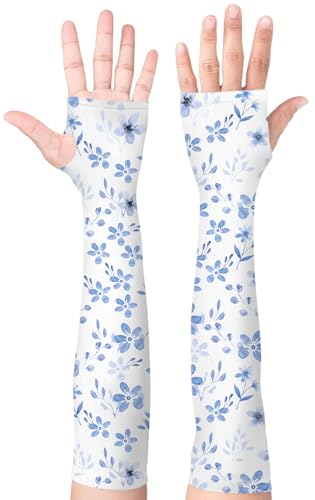 Image of Bebila Gardening Sleeves for Women Farm UV Sun Protection Anti-Scratch Cooling Sleeves with Thumb Hole Arms Cover Outdoors