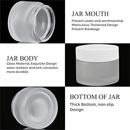 Image of Zenvista Frosted Glass Jar With white color pet Lid-50GM [ZMJ26