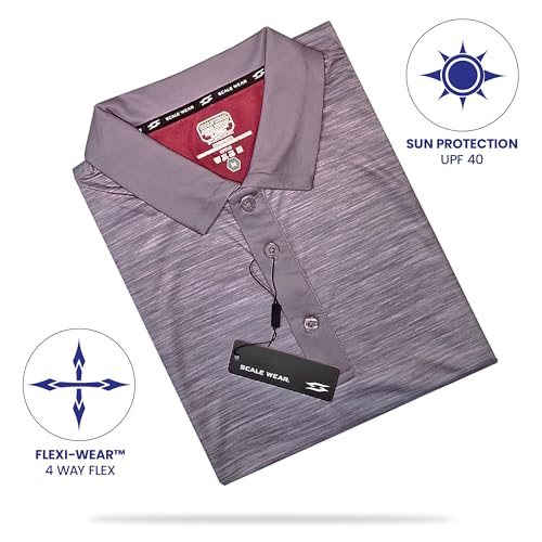 Image of Patriotic USA Golf Polo Shirt - Men's Performance Short Sleeve Moisture Quick Dry Fit Athletic Veteran UPF Stretch Casual Fun