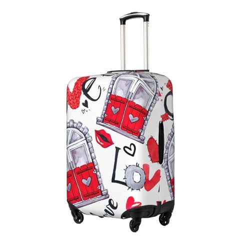 Red Heart Lips And Love Print Luggage Suitcase Cover Protector Luggage Washable Covers With Concealed Zipper2