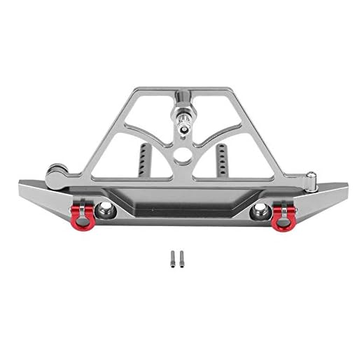 Dilwe Parachoques Trasero del Coche RC, Parachoques Trasero Metal con Portaequipajes de Repuesto para SCX10 Control Remoto Crawler Piezas de Accesorios