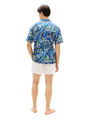 Image of Tommy Hilfiger Men's Lightweight Short Sleeve Cotton Beach Print Shirt with Pocket, Men's Casual Button Down Summer Shirts