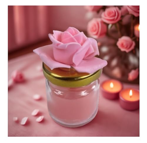 15 velas de cristal + flor rosa idea regalos invitados boda comunión bautismo candelabro decoración mesa