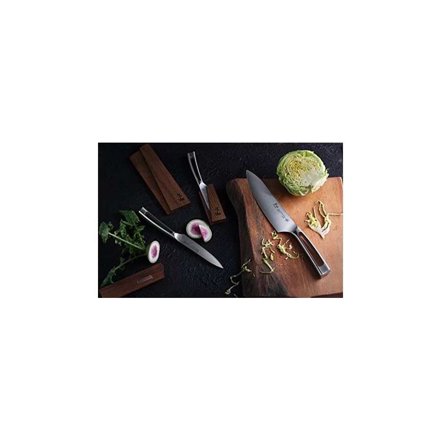Cangshan TN1 Series 1021936 Swedish 14C28N Steel Forged 3-Piece Starter Knife Set with Wood Sheaths
