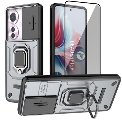 LEADERFISH For OPPO Reno11 A P[X O + KX tB 2024V^ Jی TPU+PC Jo[ 360x] X^h@\ ԍڃz_[Ή Reno 11A CPH2603 Ib|mm11A ϏՌ 