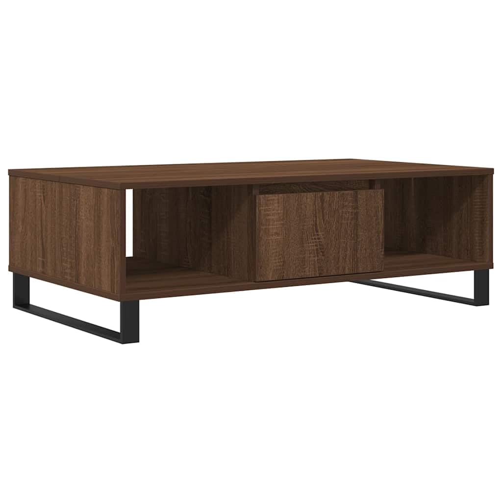 Table de Séjour Rangement Chêne Marron 104cm Contre le Désordre
