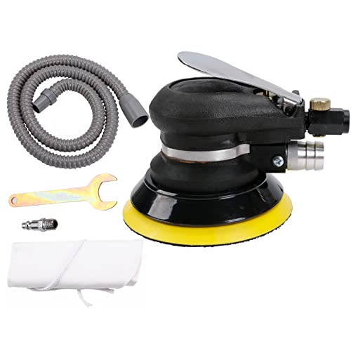 5-Inch Self-Vacuuming Air Random Orbit Sander,Dual Action Palm Sander With Hose And Dust Bag For Car, Wood Wax, Metal Work #TOP6