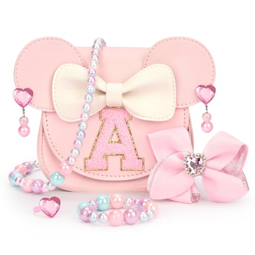 mibasies Toddler Purse Gifts for Girls: 3 Year Old Girl Gifts, Girl Toys Purse, Pink Set, Letter A