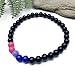 Vilda Jewellery Bisexual Bead Bracelet, Pink Lavender Blue and Black Acrylic Beads, LGB LGBT LGBTQIA+ Pride Awareness : Size S/M 7 inches, Bi Gay Flag Colors