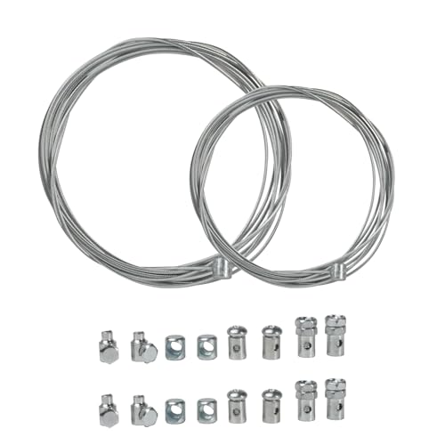 FortuneGlobe UNIVERSELL REPARATUR-SET - Motorrad Kupplungszug 2x2m (Durchmesser 2mm & 1,5mm) Bowdenzug mit 9 Saugern Gaszug für Karting, Kupplungszug & Seilset