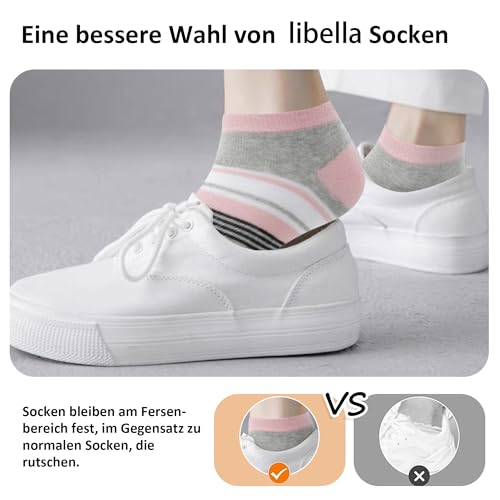 Libella 12 Paia Calzini Donna Cotone Corti 39-42 Sportive Calze Corte Donna Colorate Con Strisce A Pois Morbido Da Tempo Libero, Sport, Fitness, Multicoloreb - 5