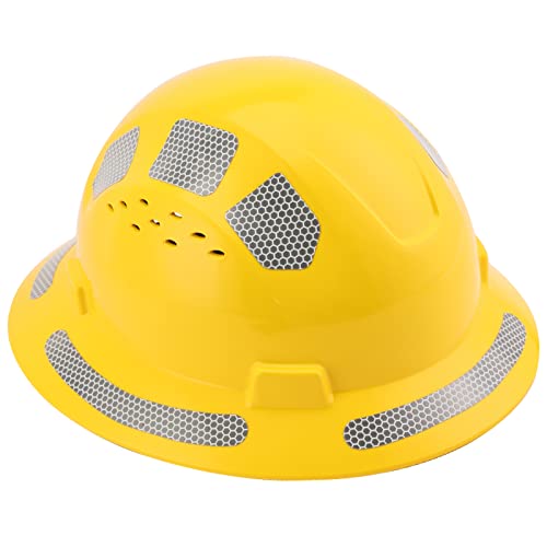 Full Brim Hard Hat Vented Lohaspro Ansi Z89.1 Yellow Hard Hat Cascos De Construccion 4 Pt Hard Hats Construction Osha Approved  Type I Class C Hardhats Men(Yellow,1-Pack) #TOP9