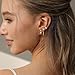Fwlisesa Chain Earrings for Women, Dainty Earring Stacks 14k Gold Plated Cz Dangle Earrings Set Hypoallergenic Huggie Hoop Earrings for Women Trendy Cute Small Drop Earrings Fashion Jewelry Set