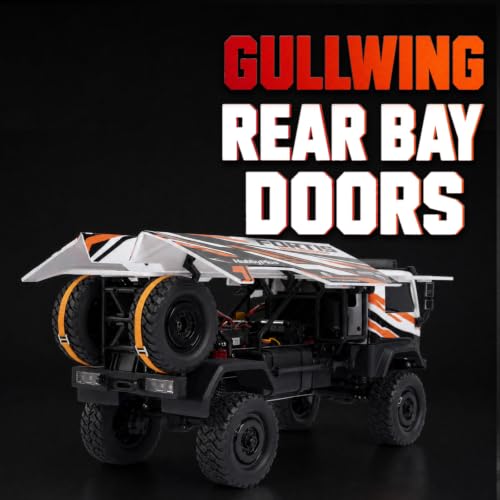 Image of HOBBYPLUS DKR-4 Fortis 1 /18 4WD RC Dakar Rally Truck RTR, Brushed Motor, 2-Speed Transmission, Portal Axles, Long-Travel Suspension, Functional Winch, Scale Off-Road Rally Truck (White)