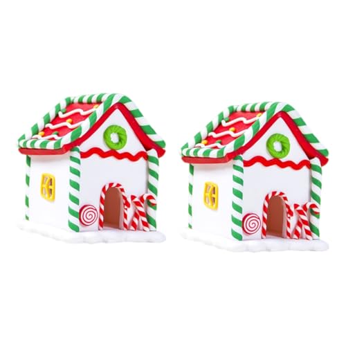 Cabilock 2 Piezas Adorno para la decoración Topper Escritorio Casas navideñas Pueblo Diver cozinha Ornamento decoración la casa Navidad Adorno Cabina Exterior Decoraciones