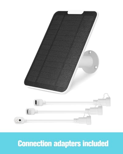 Image of Solar Panel Charger Compatible with Essential Series, Pro 6 /6 XL /5S /4 /3, Go 2, Ultra Series & Wireless Floodlights, 6V 5W Solar Panel for Arlo Security Camera, P65 Weatherproof, 9.8ft Cable, 4 Pack