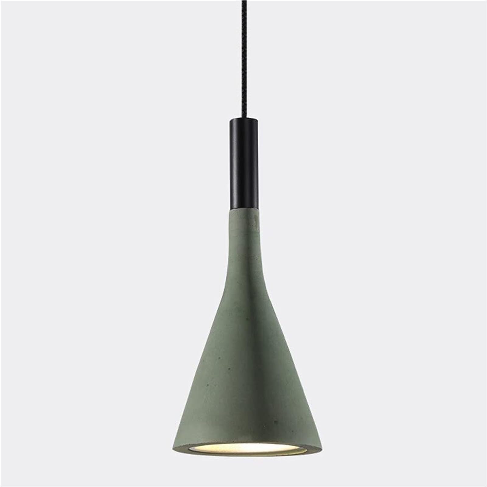 KHUKHU Industrial Retro E27 Horn Cement Pendant Lights, Nordic Creative Color Lampshade Bar Counter Exhibition Hall Ceiling Light Fixtures, Corridor Kitchen Island Restaurant(Green)