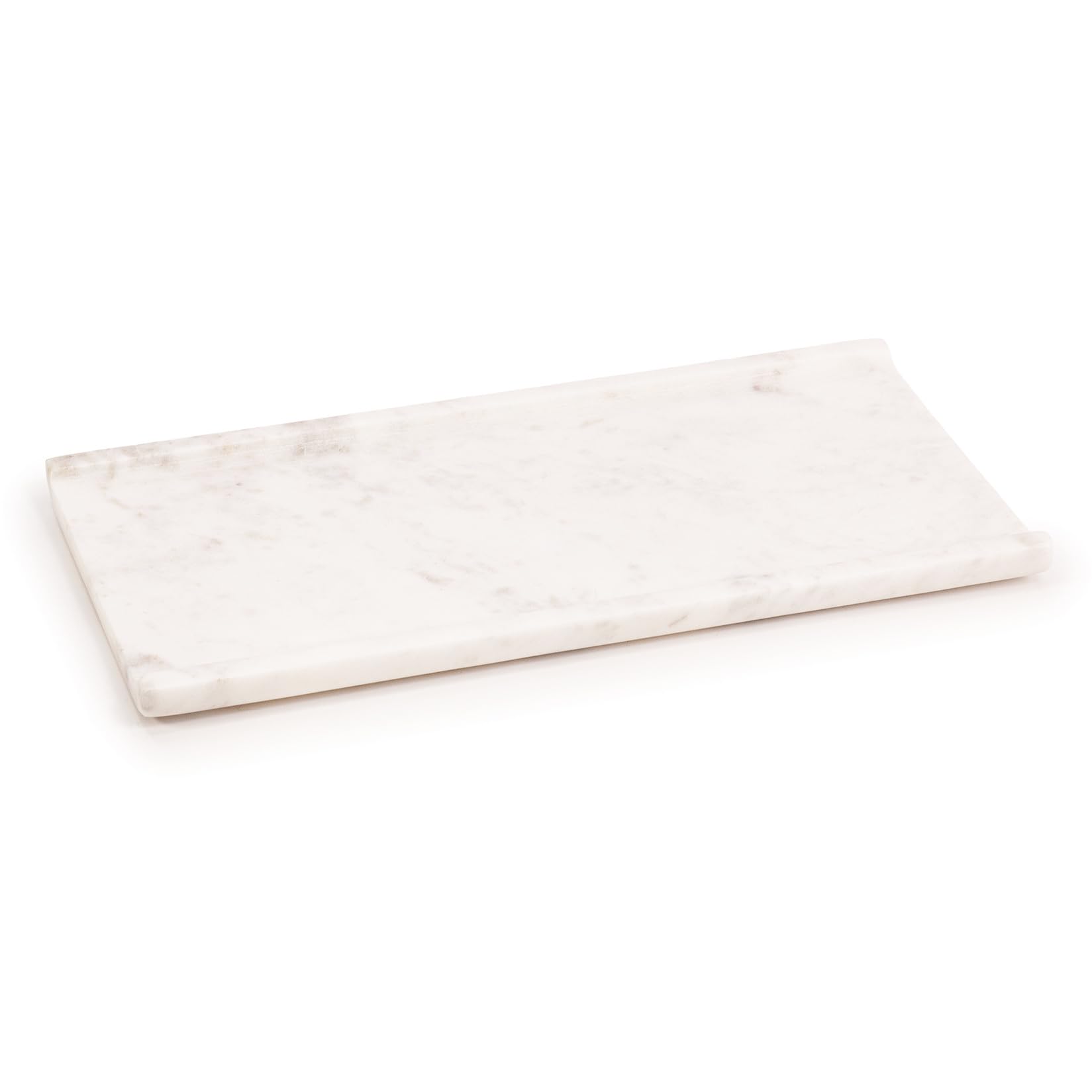 Ehc White New - Decorative Large Natural Marble Stone Serving Tray For Bathroom, Vanity, Jewellery, Coffee Table Accessory, Multipurpose Organizer - Mint Sandstone,