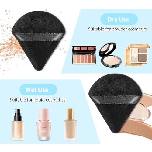 20 Pcs Makeup Puffers Triangle Powder Puffs Double Side Soft Makeup Puff Setting Powder Puff Loose Powder Puff Triangle Powder Puff Make Up Sponges for Face(Multicolor)