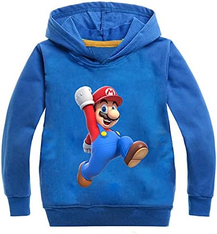 Amazon Co Jp マリオスーパーマリオアパレル秋女の子服男の子セーター子供親子服長袖 青16 140cm ファッション