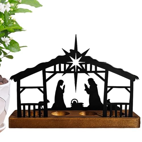 Chandeliers scène la Nativité Noël bougeoir sécurisé anti basculement