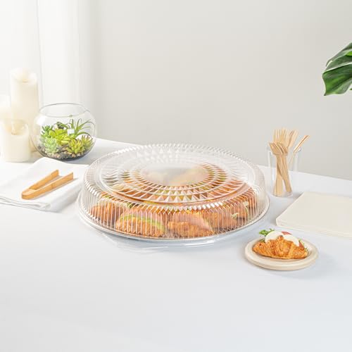 Restaurantware-LIDS ONLY: Foil Lux Round Lids For 18 Inch Food Trays, 10 Dome Shape Clear Covers - Catering Trays Sold Separately, Disposable, Clear Plastic Container Covers, Heavy-Duty, For Parties by Restaurantware - Image 3