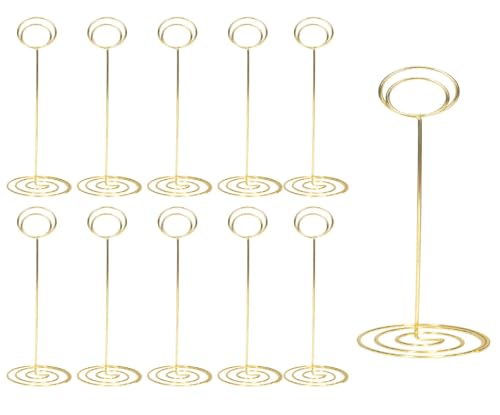 Place Card Holders - 12PCS 8.5cm Table Card Holders Table Number Holders Table Picture Stand Wire Photo Holder for Place Cards Wedding Party Office Desk Name Memo Menu Clips - Gold