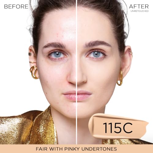 Image of Lancome Teint Idole Ultra Wear Natural Matte Foundation- Longwear, Medium-Full Coverage, Natural Finish, Waterproof & Hydrating - 115C (Fair Skin with Cool /Pinky Undertones), 1 Fl Oz