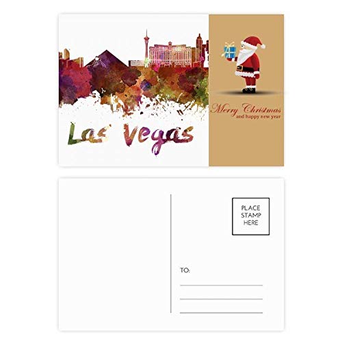 Cartes postales aquarelles de Noël à Las Vegas pour partager la magie des fêtes