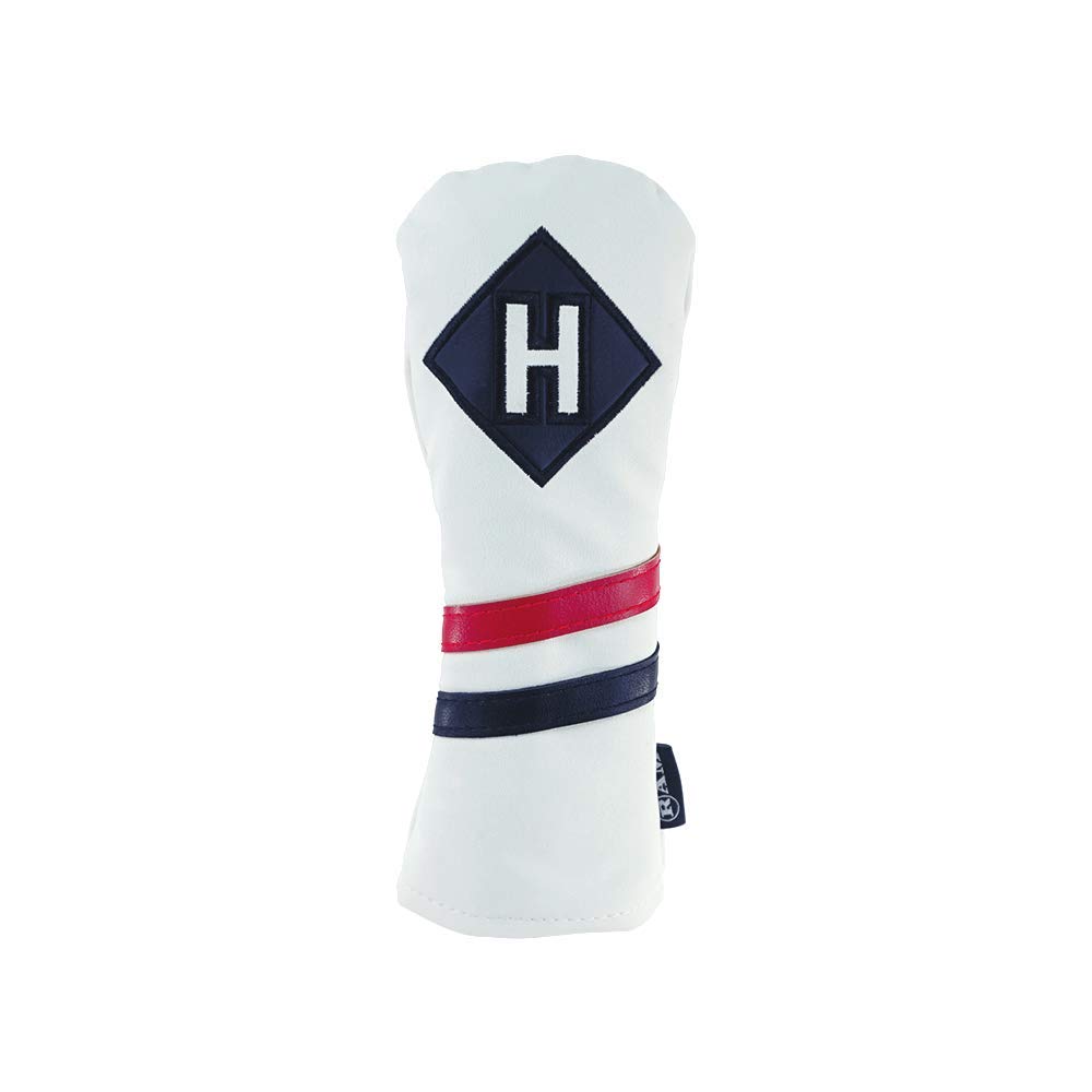 Ram Golf Premium Vintage Style PU Leather HEADCOVERS, Retro White, Hybrid