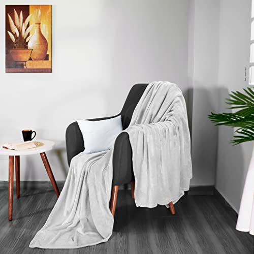 Utopia Bedding Fleece Blanket Throw Size White 300Gsm Luxury Blanket For Couch Sofa Bed Anti-Static Fuzzy Soft Blanket Microfiber (60X50 Inches) #TOP3