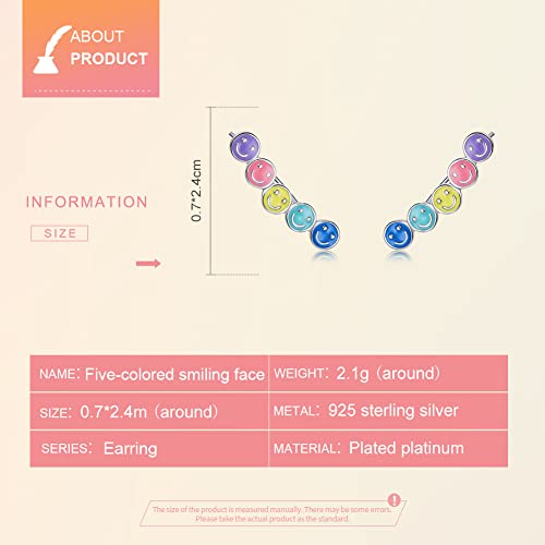 Boucles d'oreilles arc-en-ciel en argent 925 et émail de qualité - 4