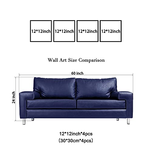 Wieco Art - Red Wine Cups HD Modern 4 Pieces Stretched and Framed Abstract Giclee Canvas Prints Artwork Contemporary Vintage Pictures Paintings on Canvas Wall Art for Kitchen Home Decorations