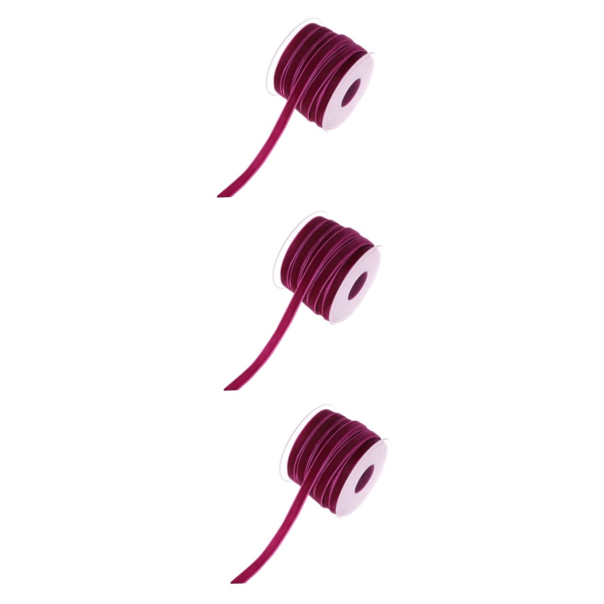 Tofficu 3rollos Cinta De Terciopelo De Yardas Para Manualidades y Decoración Color Para Bodas y