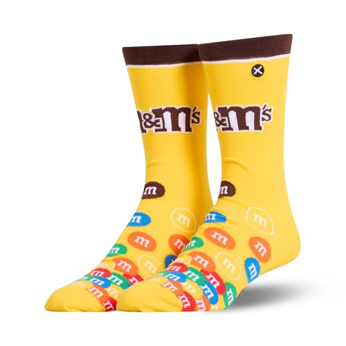 Cool Socks – M&M’s Pile Crew Socks – Size Large for Men & Women – Colorful Candy Graphic – Comfy Cotton Blend – Gift for Chocolate Lovers