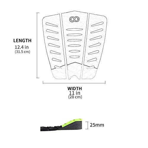 image for WOOWAVE Surfboard Traction Pads 3 Piece EVA Surfing Traction Pad Premi