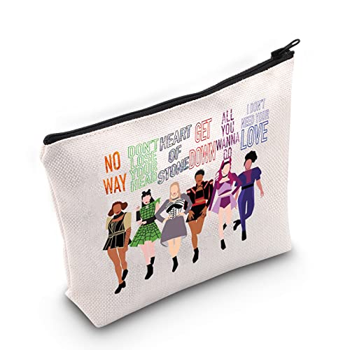 LEVLO Broadway Queen Cosmetic Make Up Bag Gift for Musical Theater Lover Six Queen Musical Make Up Zipper Pouch Bag for Women Girls Broadway Six Queen