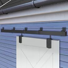 Exterior Barn Door Hardware Kit, BARNSMITH 6FT Sliding Barn Door Hardware Heavy Duty Barn Door Track Kit for Indoor and Exterior Door, Wall Mount Kit, Black NO Door, Hardware Only