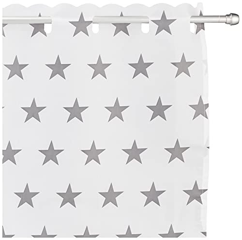 アーリエ(Arie) カフェカーテン 撥水機能 浴室 小窓 目隠し プライバシー オシャレ スター グレー 約幅145cm×丈45cm 747082 [2]