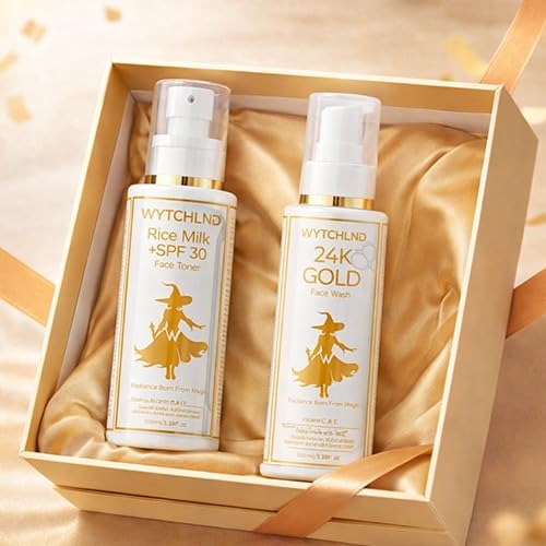 Rice Milk Face Toner with SPF 30 and 24K Gold Face Wash, Skincare Gift Set, 2 Items-image-34